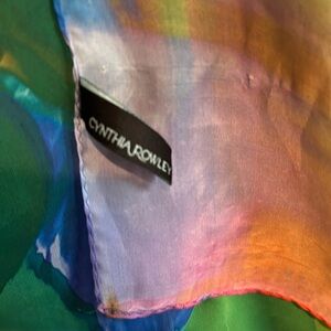 Gorgeous silky, watercolor look flower pattern scarf. Cynthia Rowley